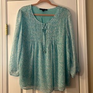 Tommy Hilfiger sheer lined Polyester Top Size XL Long Sleeve